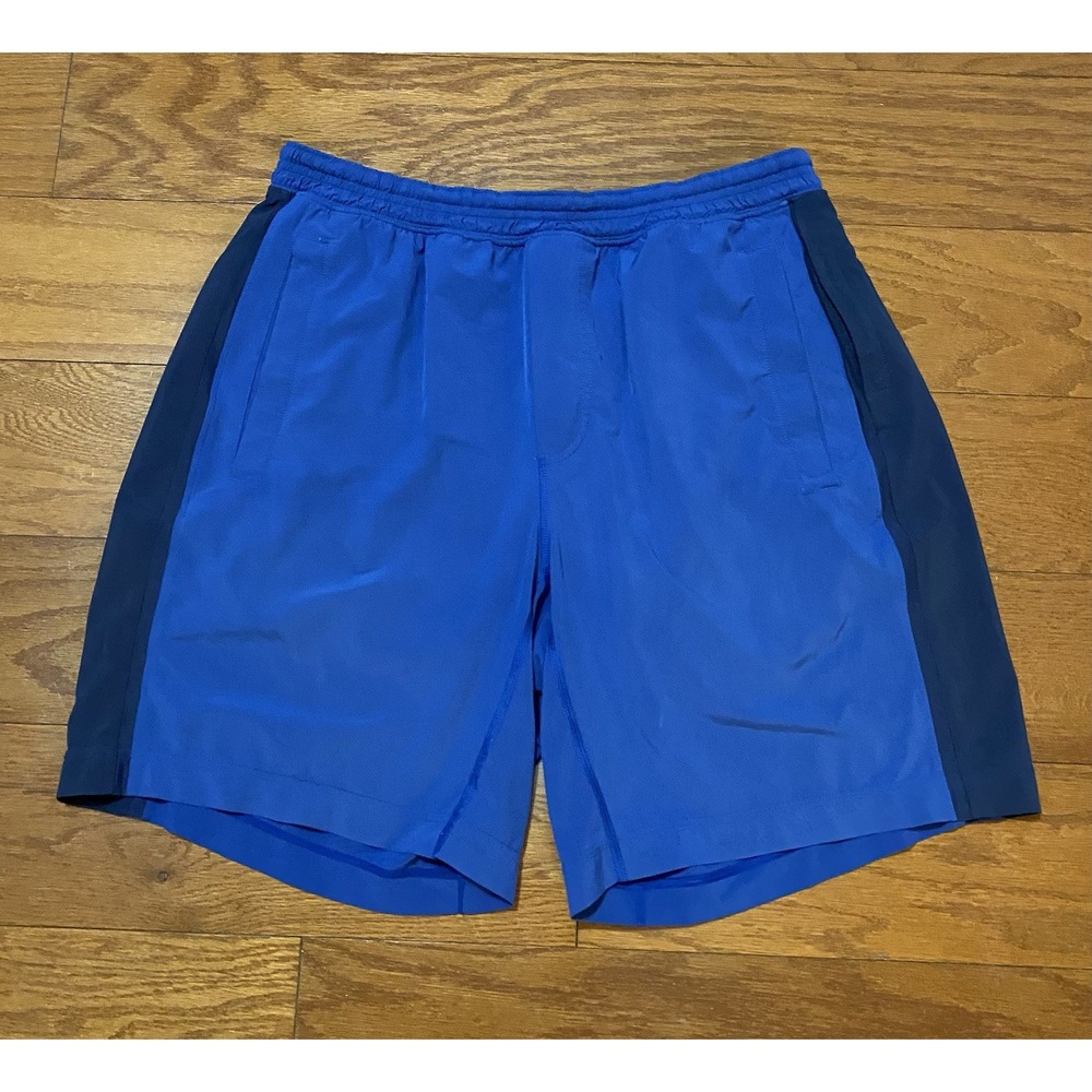 Lululemon Shorts Men's XL Blue 8" Lined Drawstring Stretch Gym Running Training